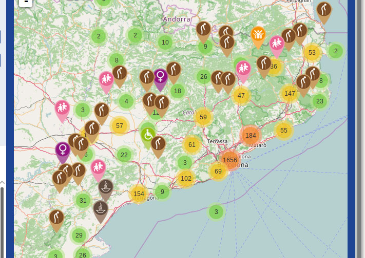 Mapa de entidades sociales de Cataluña